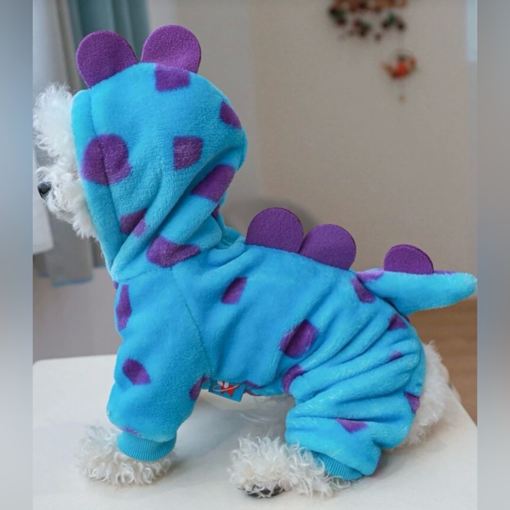 Blue and Purple Dinosaur Pet Costume